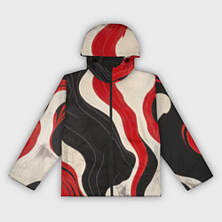 Ветровка с капюшоном женская Абстрактные волнистые полосы, цвет: 3D-черный