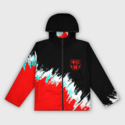 Ветровка с капюшоном женская Барселона фк краски, цвет: 3D-черный