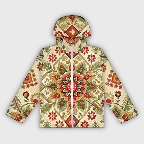 Женская ветровка Русские классические узоры и орнамент / 3D-Белый – фото 1