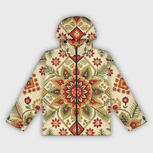 Женская ветровка Стиль советского ковра узоры и орнамент / 3D-Черный – фото 1