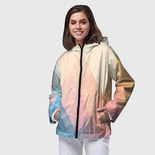 Женская ветровка Abstract art - triangle / 3D-Черный – фото 3