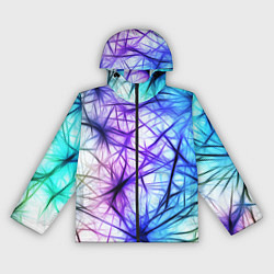 Ветровка с капюшоном женская Неоновые нервы, цвет: 3D-черный