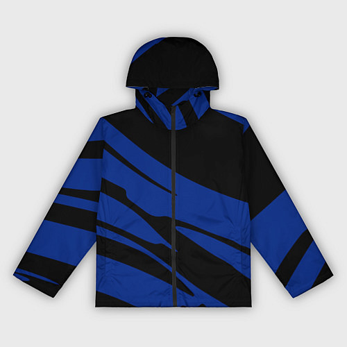 Женская ветровка Чёрно-синий полосами / 3D-Черный – фото 1