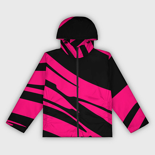 Женская ветровка Чёрный с ярко-розовыми полосами / 3D-Черный – фото 1