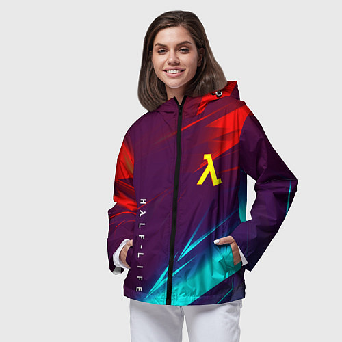 Женская ветровка Half life stripes neon / 3D-Черный – фото 3