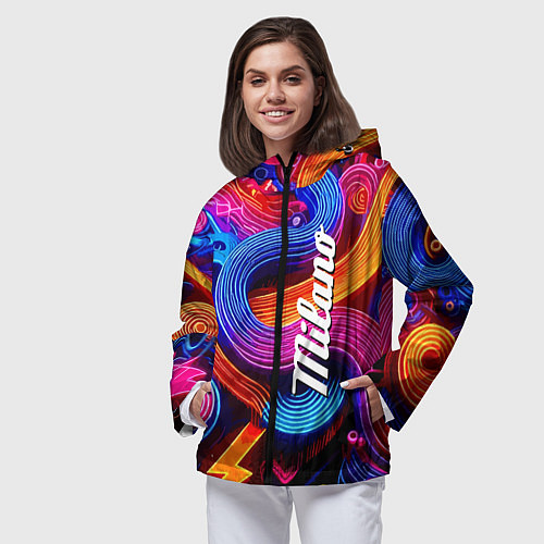 Женская ветровка Colourful abstraction - Milano / 3D-Черный – фото 3