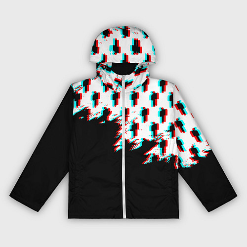 Женская ветровка Billie Eilish pattern glitch / 3D-Белый – фото 1