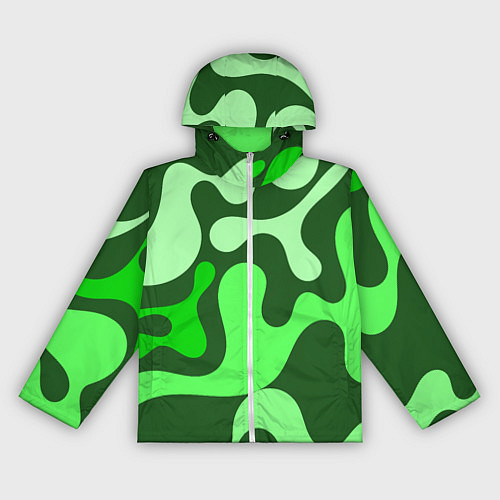 Женская ветровка Камуфляж зеленый крупный / 3D-Белый – фото 1