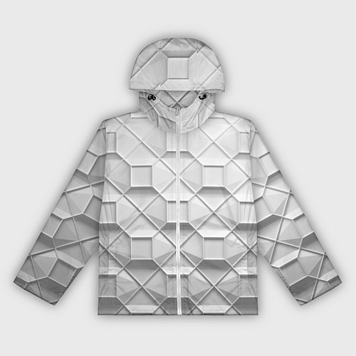 Женская ветровка Бело серая геометрия / 3D-Белый – фото 1