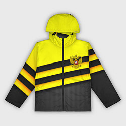 Ветровка с капюшоном женская Герб РФ геометрия линии, цвет: 3D-черный