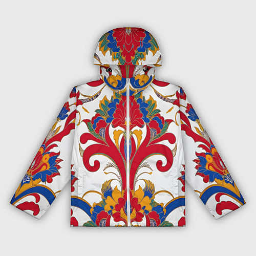 Женская ветровка Яркий алый узор / 3D-Белый – фото 1