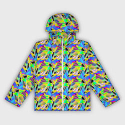 Ветровка с капюшоном женская Треугольники голографический эффект - паттерн, цвет: 3D-белый