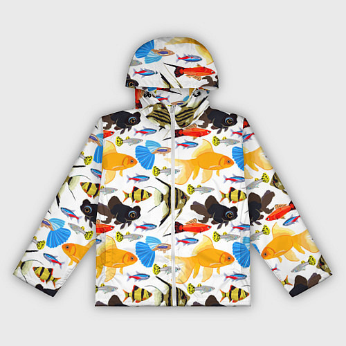 Женская ветровка Аквариумные рыбки паттерн / 3D-Белый – фото 1