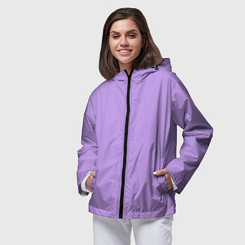 Женская ветровка Эмоция страха - сиреневый / 3D-Черный – фото 3