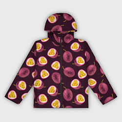 Ветровка с капюшоном женская Маракуйя паттерн, цвет: 3D-черный