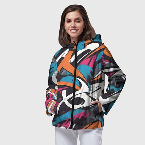 Женская ветровка Граффити абстракция / 3D-Черный – фото 3