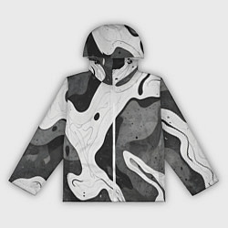 Ветровка с капюшоном женская Камуфляж темный, цвет: 3D-белый