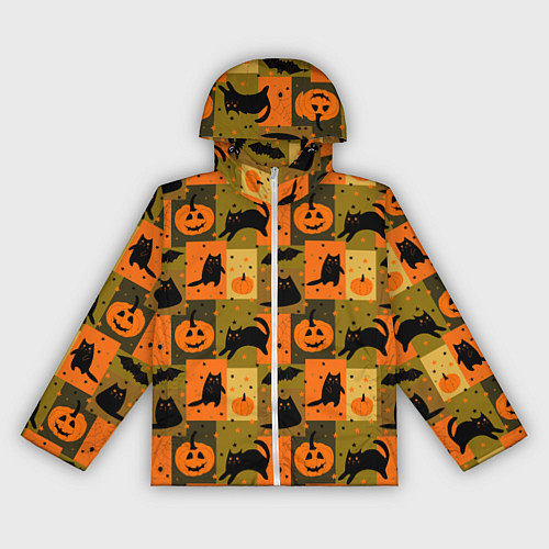 Женская ветровка Хэллоуин мозаика / 3D-Белый – фото 1