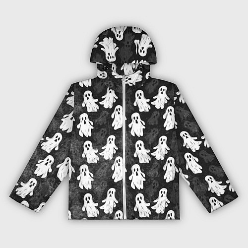 Женская ветровка Паттерн с призраками / 3D-Белый – фото 1