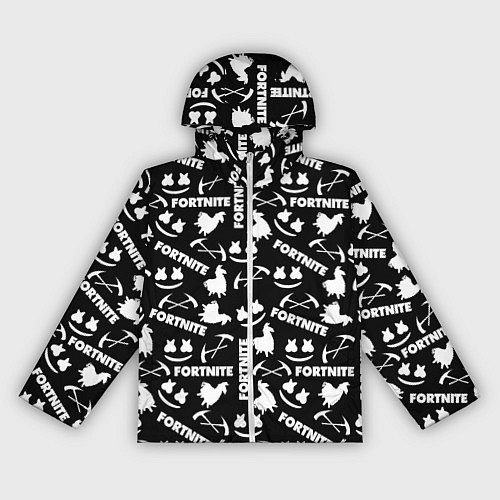 Женская ветровка Fortnite black pattern / 3D-Белый – фото 1