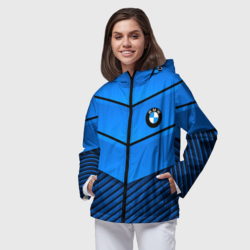 Женская ветровка BMW geometry blue / 3D-Черный – фото 3