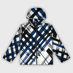 Женская ветровка Косая клетка бело-синяя