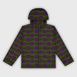 Ветровка с капюшоном женская Геометрический узор из неоновых линий, цвет: 3D-черный