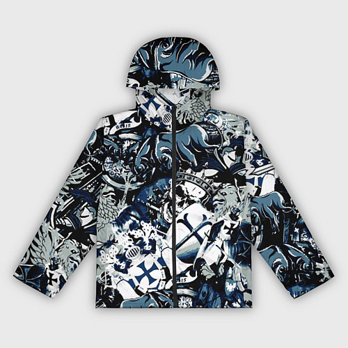 Женская ветровка Рыцари средневековья цербер и череп короля / 3D-Черный – фото 1