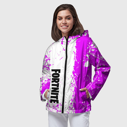 Женская ветровка Fortnite pink color / 3D-Черный – фото 3