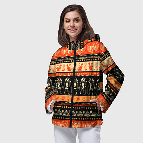 Женская ветровка Египетский паттерн / 3D-Черный – фото 3