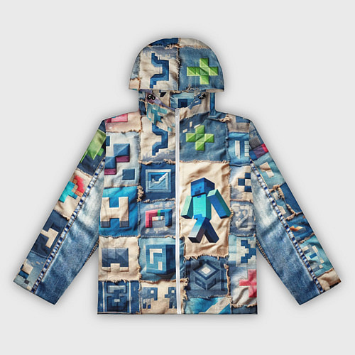 Женская ветровка Minecraft шагает на пэчворк / 3D-Белый – фото 1