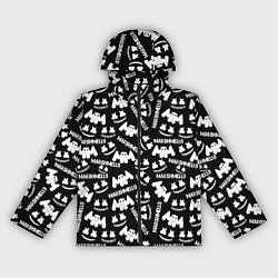 Ветровка с капюшоном женская Marshmello pattern music, цвет: 3D-черный