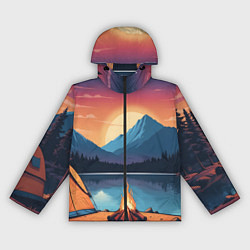 Женская ветровка В лесу с палаткой