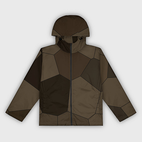 Женская ветровка Тёмно-коричневый крупная мозаика / 3D-Черный – фото 1