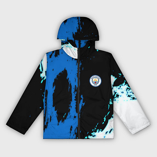 Женская ветровка Манчестер сити краски абстрактные / 3D-Черный – фото 1