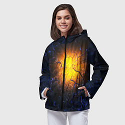 Ветровка с капюшоном женская Абстракция зарождение звезды, цвет: 3D-черный — фото 2