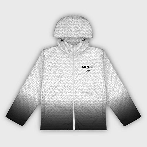 Женская ветровка Opel с эмблемой градиент чёрно-белый / 3D-Белый – фото 1
