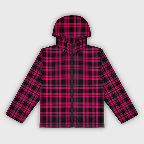 Женская ветровка Клетчатый чёрно-розовый / 3D-Черный – фото 1