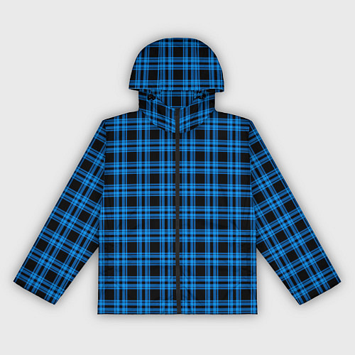 Женская ветровка Чёрно-голубой клетчатый / 3D-Черный – фото 1