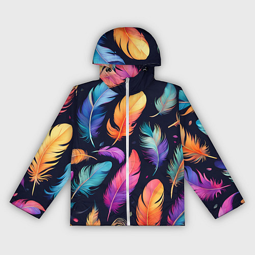 Женская ветровка Разноцветные переливающиеся перья / 3D-Белый – фото 1