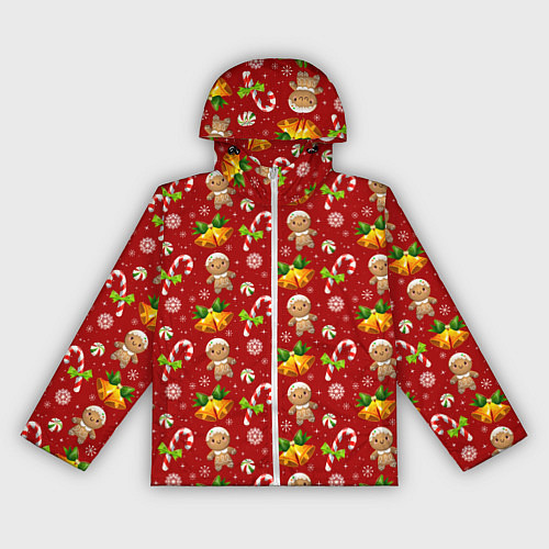 Женская ветровка Новогодний паттерн пряня / 3D-Белый – фото 1