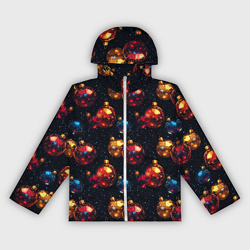 Женская ветровка Новогодние шары паттерн / 3D-Белый – фото 1