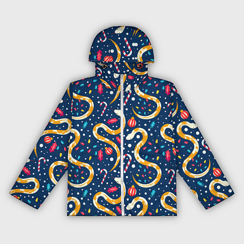 Женская ветровка Новогодний паттерн символ года 2025 / 3D-Белый – фото 1