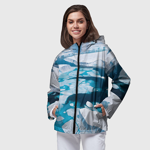 Женская ветровка Арктический лед / 3D-Черный – фото 3