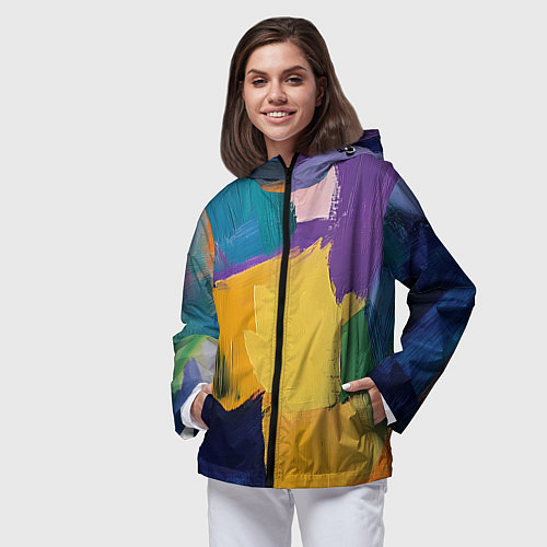 Женская ветровка Мазки красок / 3D-Черный – фото 3