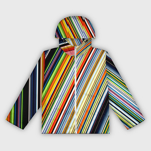 Женская ветровка Разноцветные полосы абстракция / 3D-Белый – фото 1