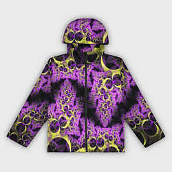 Ветровка с капюшоном женская Абстракция фракталов, цвет: 3D-черный