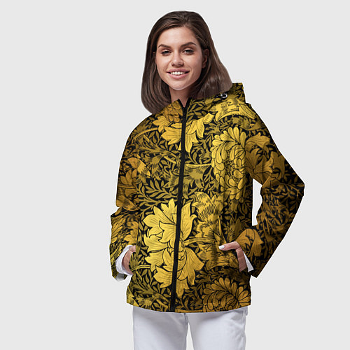 Женская ветровка Золотые подсолнухи / 3D-Черный – фото 3