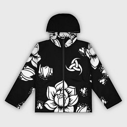 Ветровка с капюшоном женская Русская община символика розы, цвет: 3D-черный