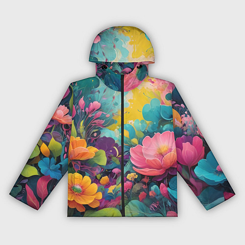 Женская ветровка Лето красочные цветы / 3D-Черный – фото 1